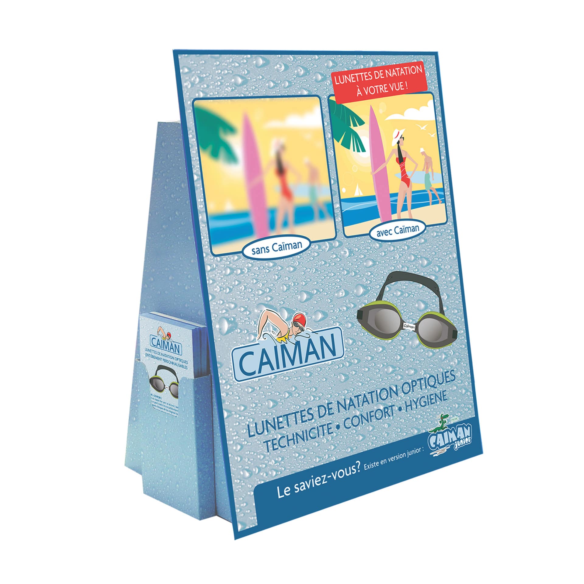 PRÉSENTOIR LUNETTE DE NATATION CAÏMAN ADULTE - PLV - ONIKA