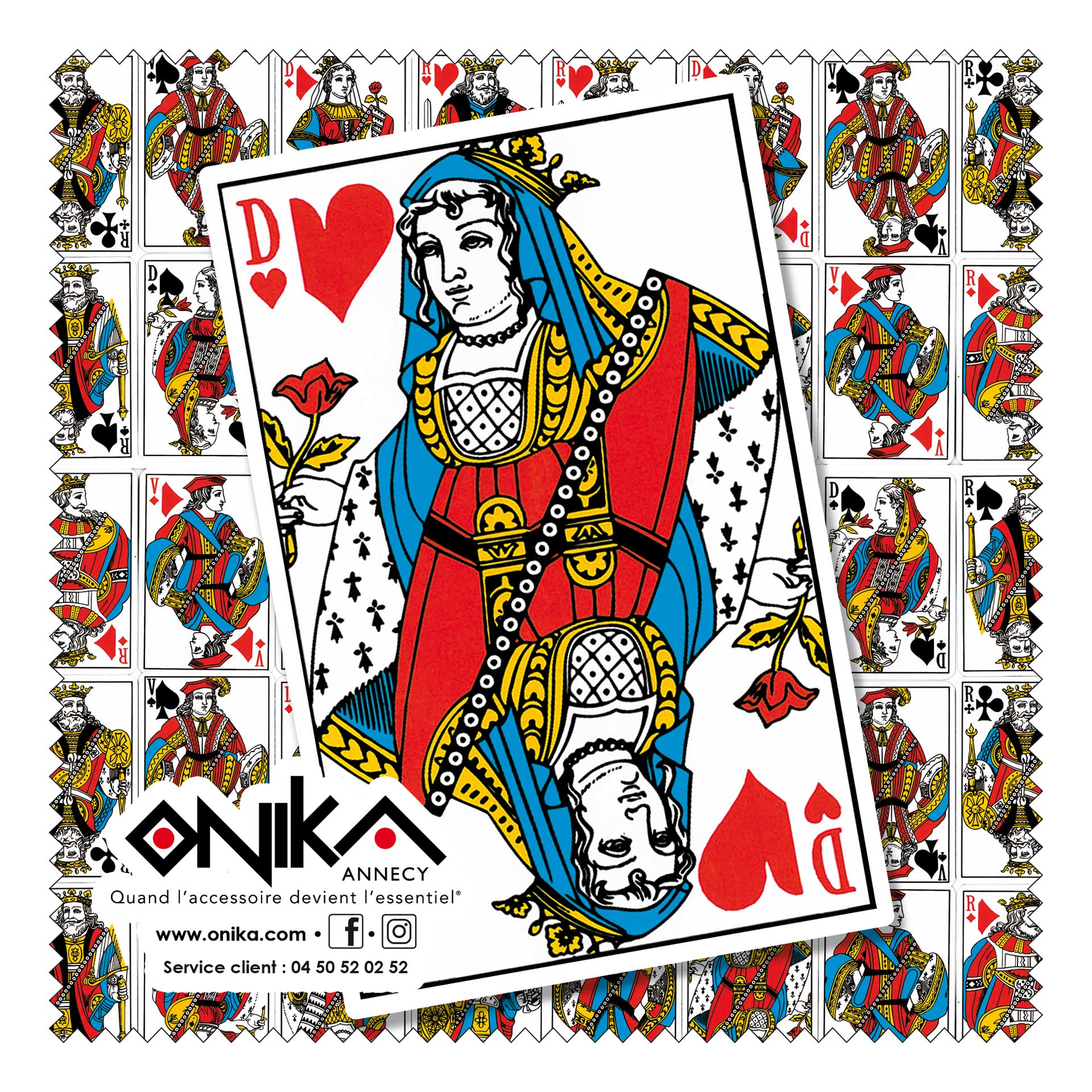 CARTES A JOUER DAME COEUR ONIKA